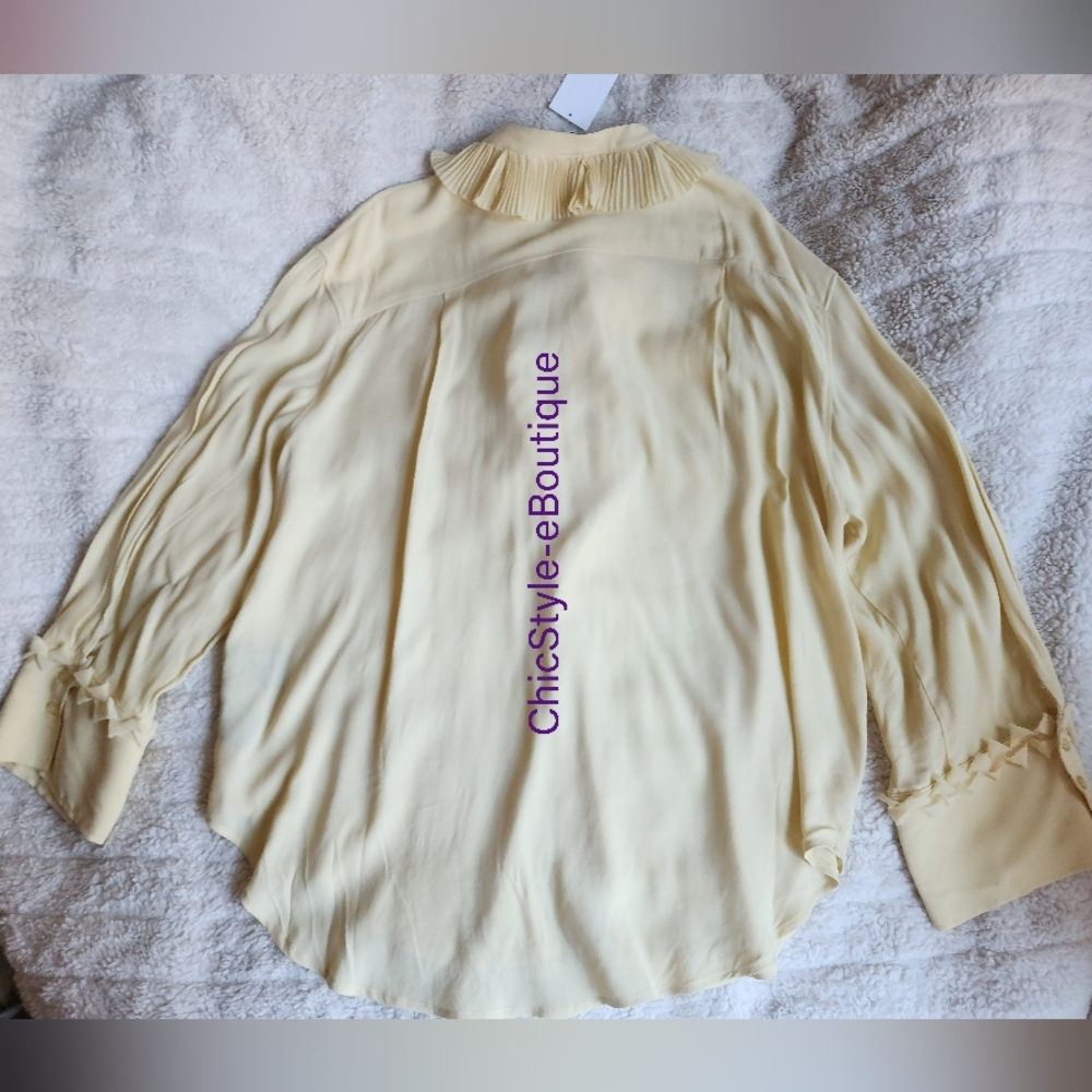 H&M S/S 2025 The STUDIO Ruffled Tunic Pale Yellow ONLY NO LOW BALLING!! - Picture 12 of 16